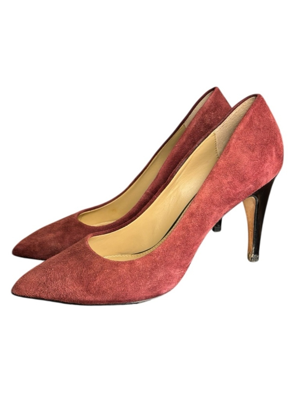 Diane Von Furstenberg Suede Leather Point Toe Heel in Wine Size 7